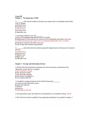 Using MIS Answer Key Part 1