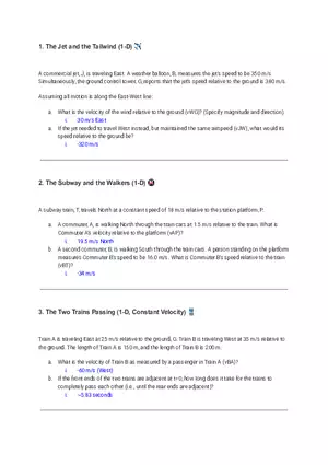 In Class Relative Motion Practice