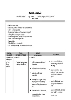 Care Plan - Her Vital Signs are Stable