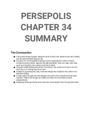 Persepolis Summary Part 4