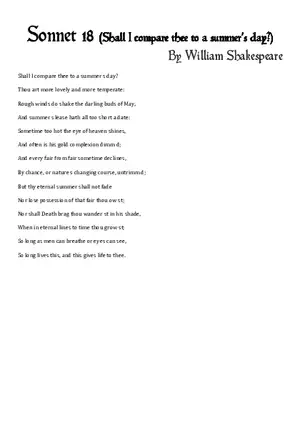 Sonnet 18 by Shakespeare