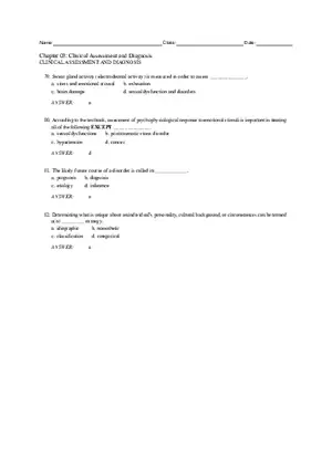 Chapter 3 Clinical Assessment and Diagnosis Part 3