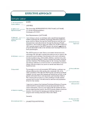 Sample-letters for Advocacy Letters