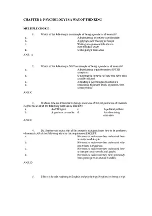 Psychology is a Way of Thinking Exam