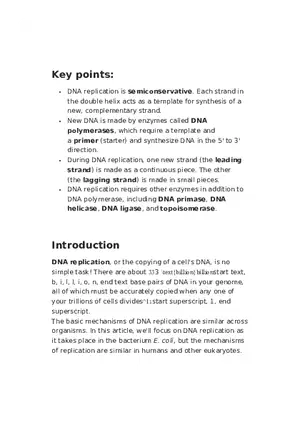 DNA Replication Notes