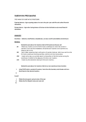 Substantive Procedures