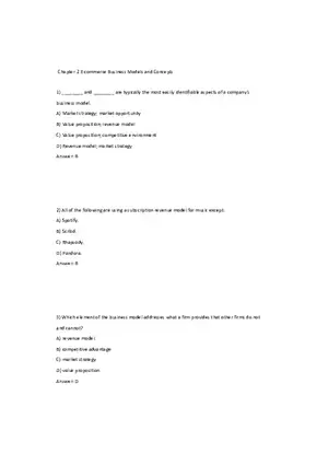 Chapter 2 E-commerce Business Models and Concepts (Answer Key) 1