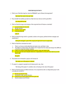 Maximize the Current Value Per Share Questions