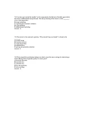 Segmentation, Targeting, and Positioning Answer Key Part 3