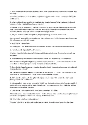 Electric Current and Charge Flow Basic Concepts and Analogies