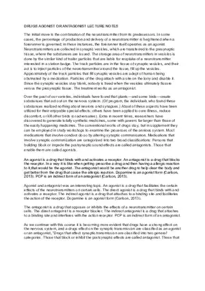 Drugs Agonist Or Antagonist Lecture Notes