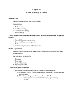 Global Marketing and R&D - Lecture Notes 11