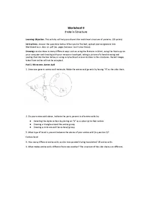 Worksheet 9 - Protein Structure