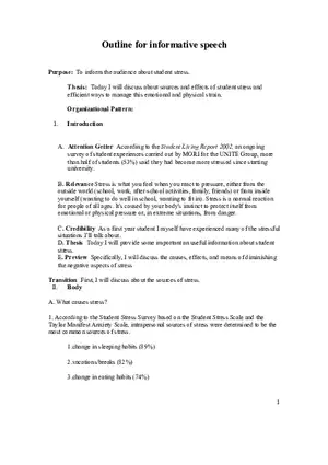 Outline for Informative Speech