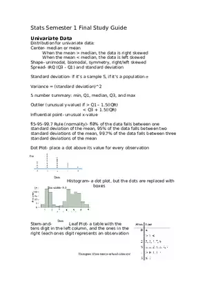 Stats Semester 1 Final Study Guide