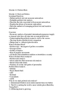 Module 14 - Political Risk