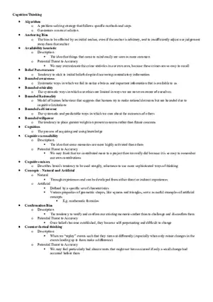 Cognition or Thinking