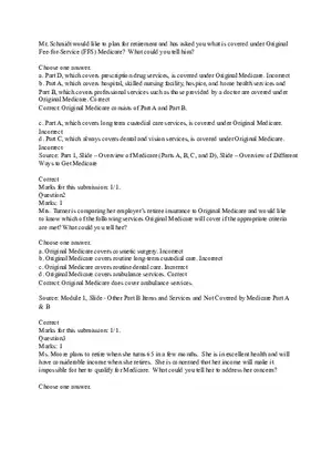 Understanding Original Fee-for-Service (FFS) Medicare Coverage Answers