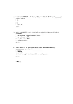 Production Possibilities Frontier Framework Answer Key 2