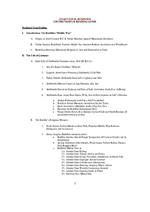 Buddhism Lecture Notes Lesson 4