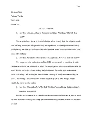 Tale Heart - Answer Question