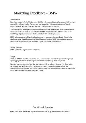 BMW Case Study - Solved