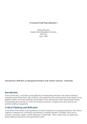 Journal Entry Reflection on Management Practices in the Afri