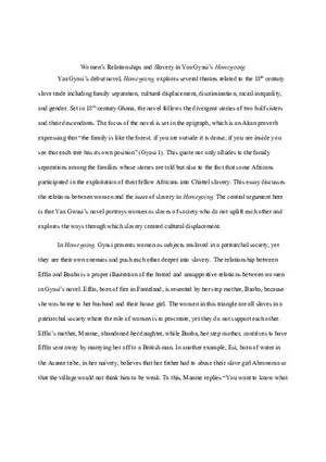 Homegoing Essay