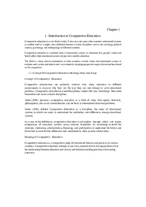 Introduction to Comparative Education