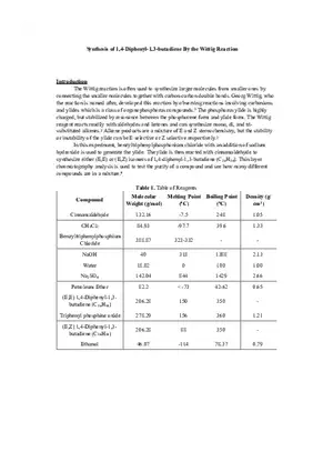 Lab Report - Synthesis Of 1,4-Diphenyl-1,3-Butadiene