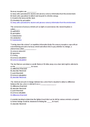 Sensory Receptors Are