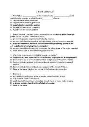 Clicker Lecture Answers