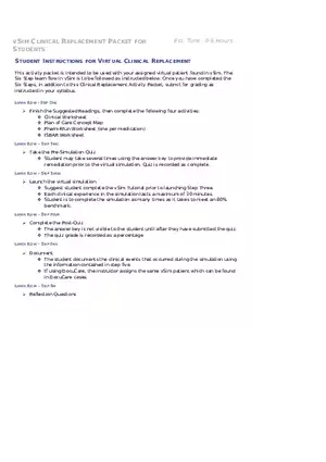 William Henry V Sim Clinical Packet With Answers