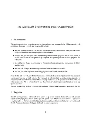 The Attack Lab Understanding Buffer Overflow Bugs