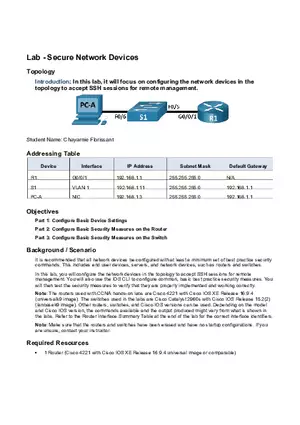 Lab - Secure Network Devices