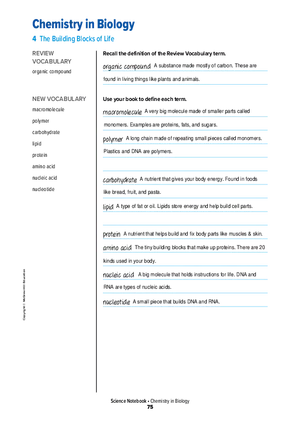 The Building Blocks of Life