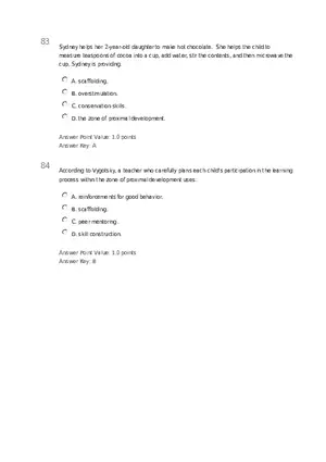 Early Childhood - Body and Mind Answers Part 4