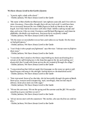 We Have Always Lived in the Castle