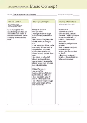 Critical Pathway Template