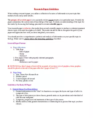 Human Biology Research Paper Guidelines