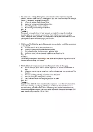 Therapeutic Communication with Feedback