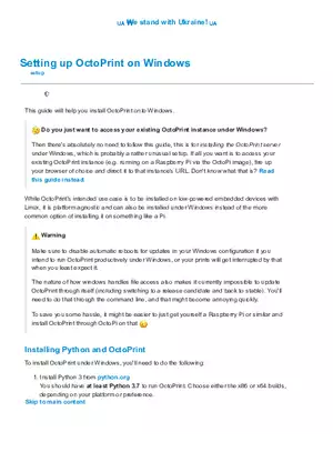 Setting Up Octo Print on Windows