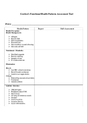 Gordons Assessment Tool