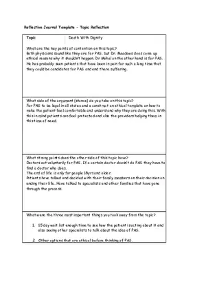 Reflective Journal Template