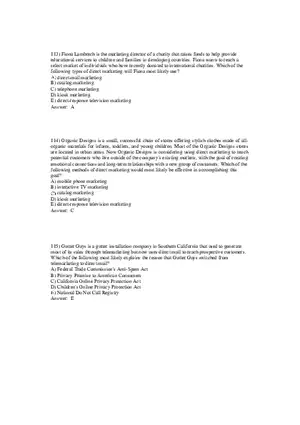 Building Direct Customer Relationships Answer Key Part 4