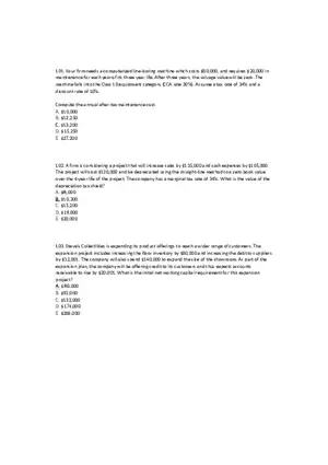 Financial Management Chapter 10 Answer Key