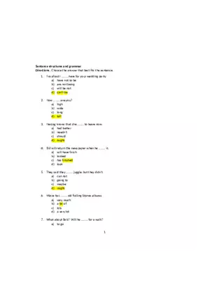 Sentence Structures and Grammar