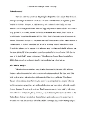 Ethics Paper - Token Economy