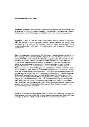 Anglia Television LTD v Reed