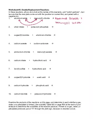 Double Displacement Reactions